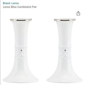 New!! Lenox Bliss Porcelain candlesticks